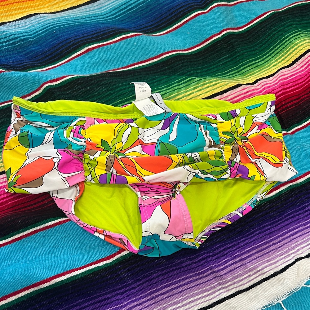 Trina Turk Tahitian multi color floral bikini bottom‎ size12 swimsuit